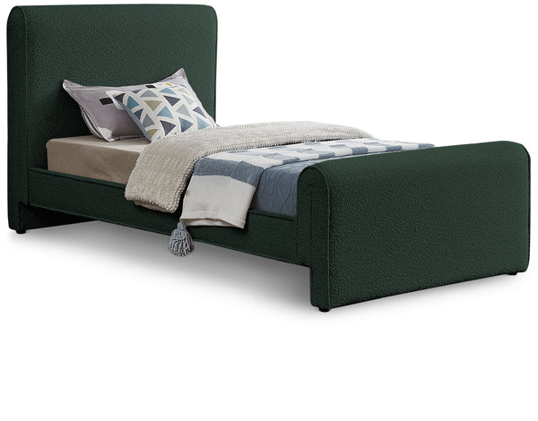 Stylus Green Boucle Fabric Twin Bed (3 Boxes)