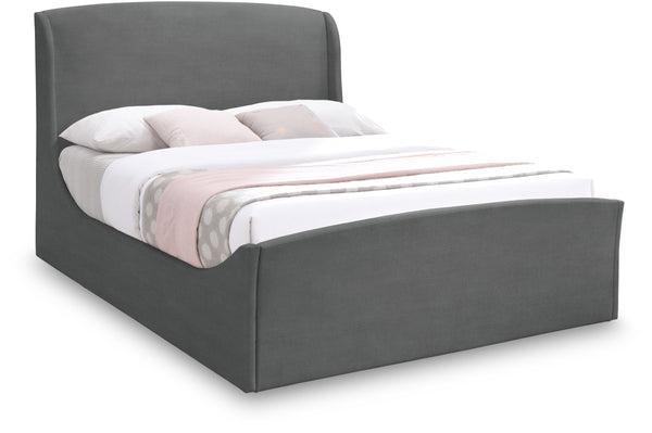 Tess Grey Velvet King Bed (3 Boxes)