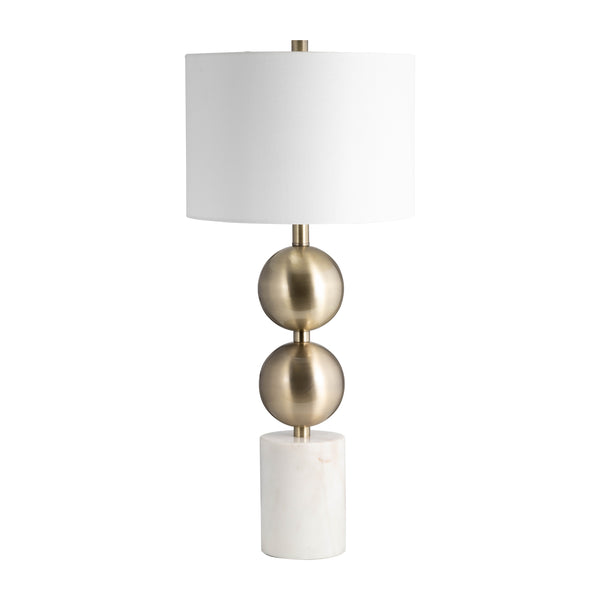 Marble, 30" Stacking Orbs Table Lamp, Gold/white