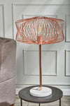 Metal 28" Table Lamp W/cage Shade, Rose Gold