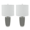 S/2 Ceramic 25" Table Lamps, Gray