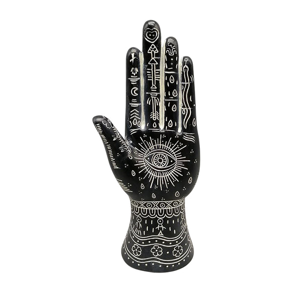 Resin, 10" Tattoo Hand, Black