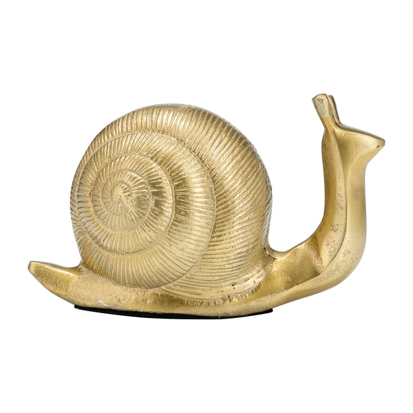 7"l Metal, Deco Snail, Gold