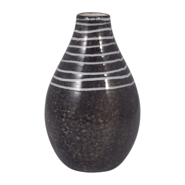 Cer, 10" Primeval Vase, Black