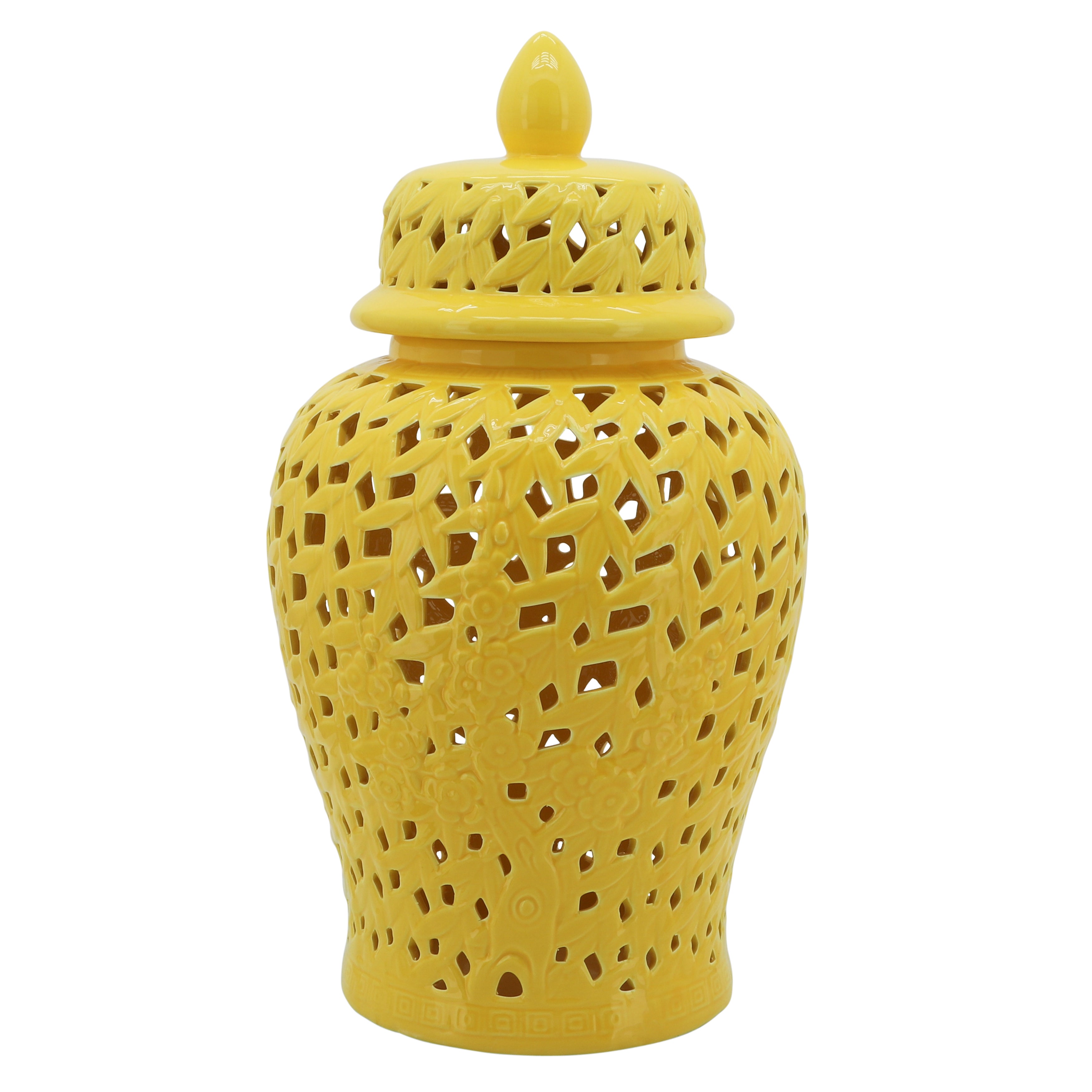 Pierced Yellow Temple Jar 24