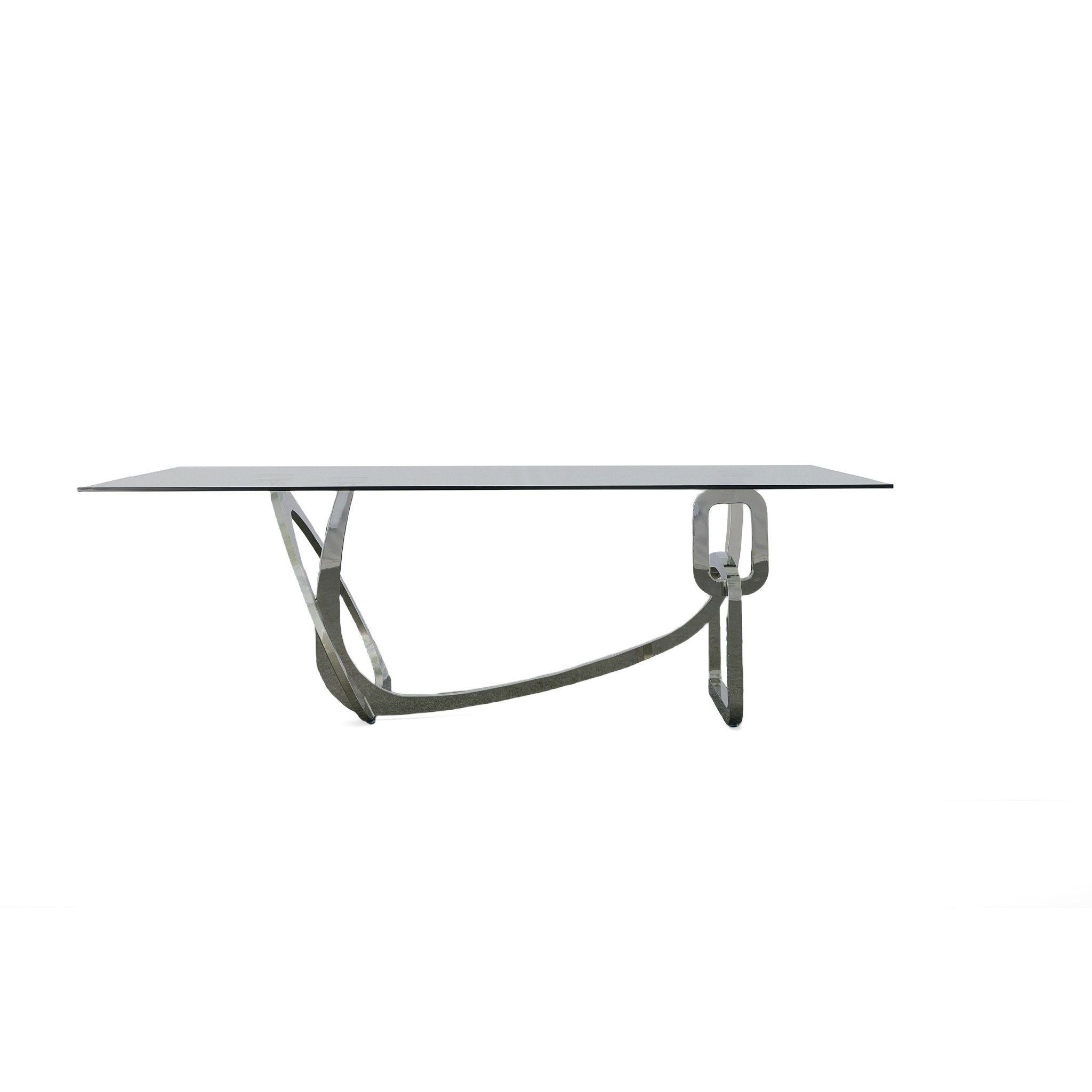 Modrest Adelaide Modern Stainless Steel & Glass Dining Table