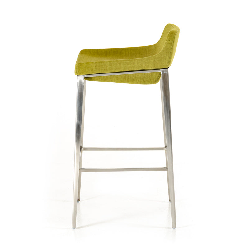 Modrest Adhil Mid-Century Green Fabric Bar Stool