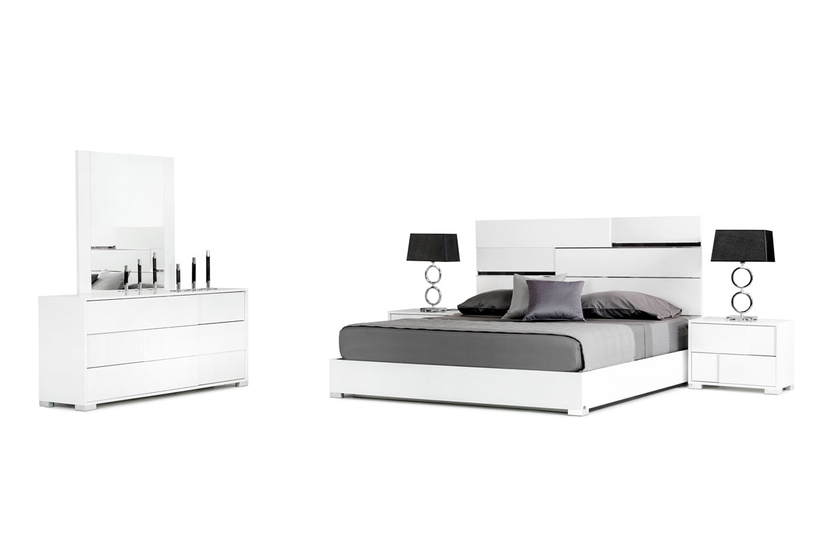 Eastern King Modrest Ancona Italian Modern White Bedroom Set