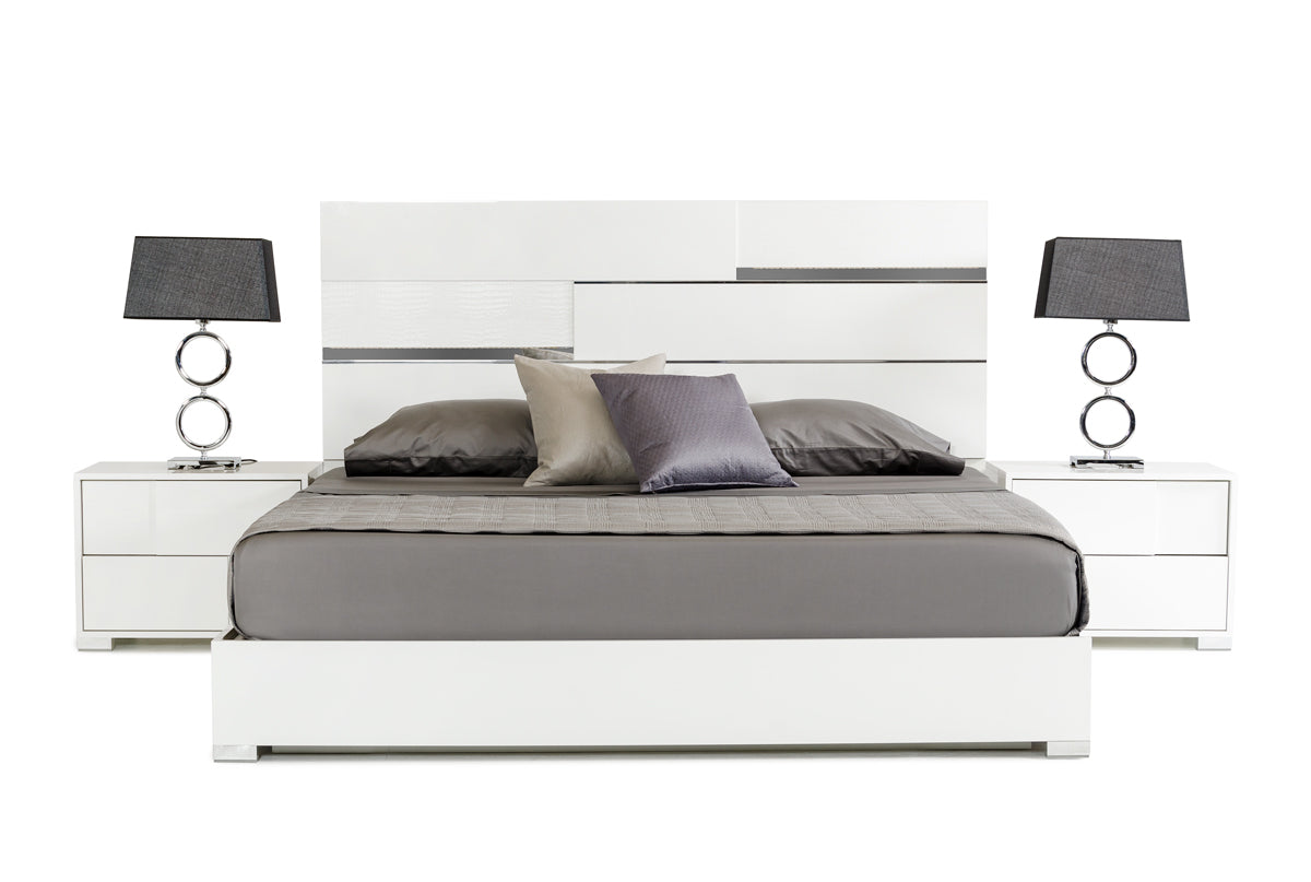 Queen Modrest Ancona Italian Modern White Bed