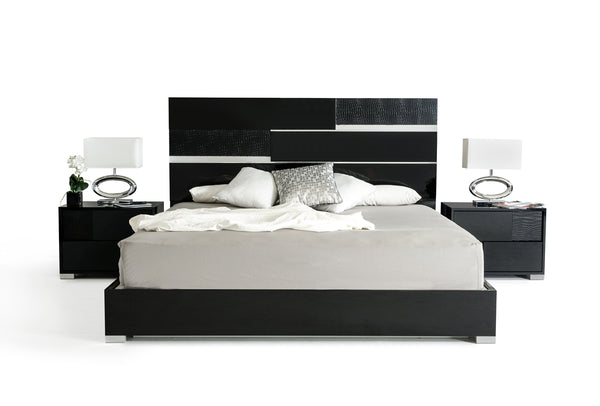 Eastern King Modrest Ancona Italian Modern Black Bed