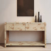 47" Cube Console With 2 Drawers, Natural