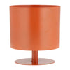 Ec Metal,10",flat Round Base Planter,burnt Orange