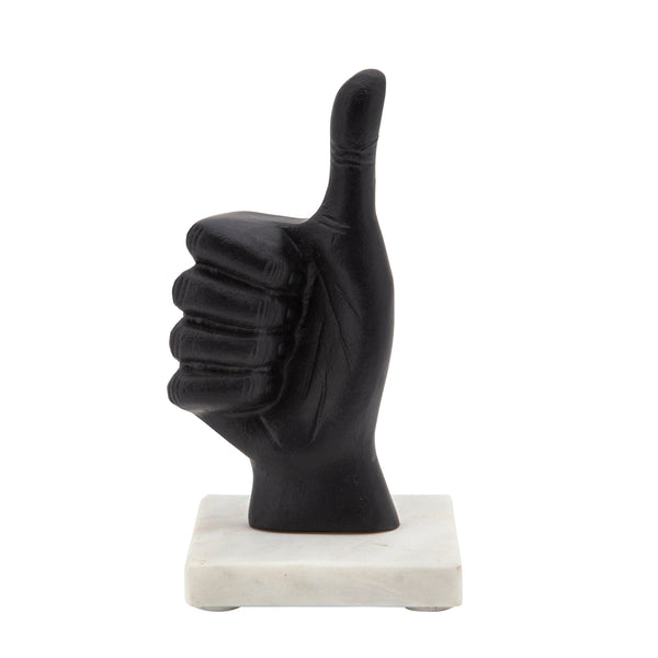 8" Metal Thumbs Up, Black