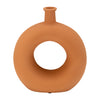 Cer, 8"h Round Cut-out Vase, Terracotta