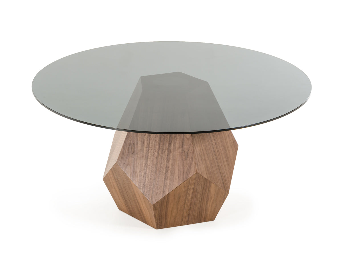 Modrest Rackham Mid-Century Walnut Round Dining Table