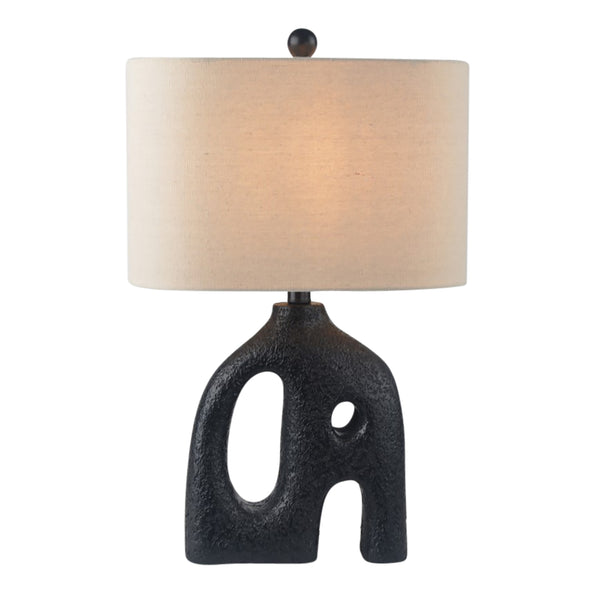 21" Open Cut-out Table Lamp, Black