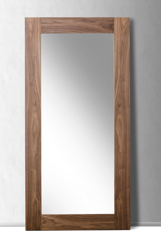 Modrest Beth Mid-Century Walnut Floor Mirror