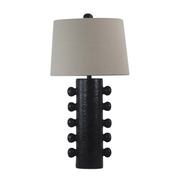 31" Tall Knobby Table Lamp, Black