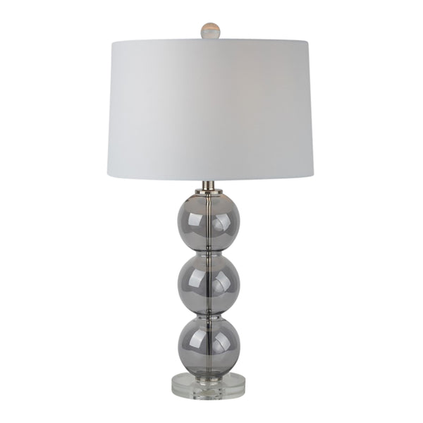 29" Stacked Glass Ball Table Lamp Crystal Base, Sm