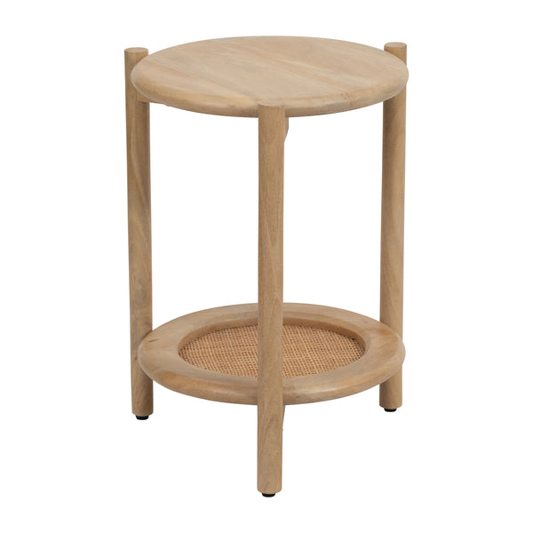 Wood/rattan, 19"h Side Table, Natural Kd