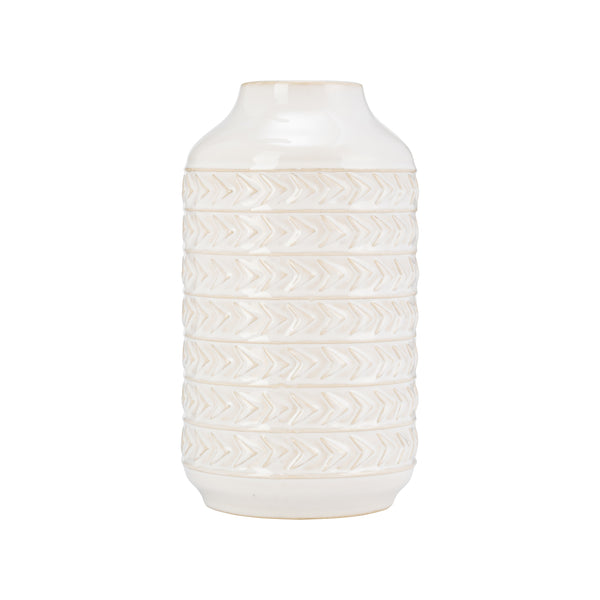 Cer, 10"h Aztec Vase, Ivory