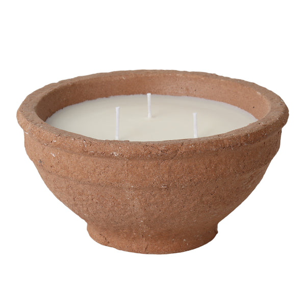 8" 16 Oz Tobacco Bowl Candle, Terracotta