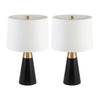 Metal,s/2,23"h,2tone Cone Tbl Lamps,blk/gld