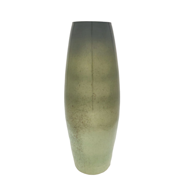 24" Curved Glass Vase Green Mercury Ombre, Multi