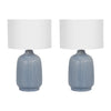 S/2 Ceramic 19" Table Lamp, Lt Blue