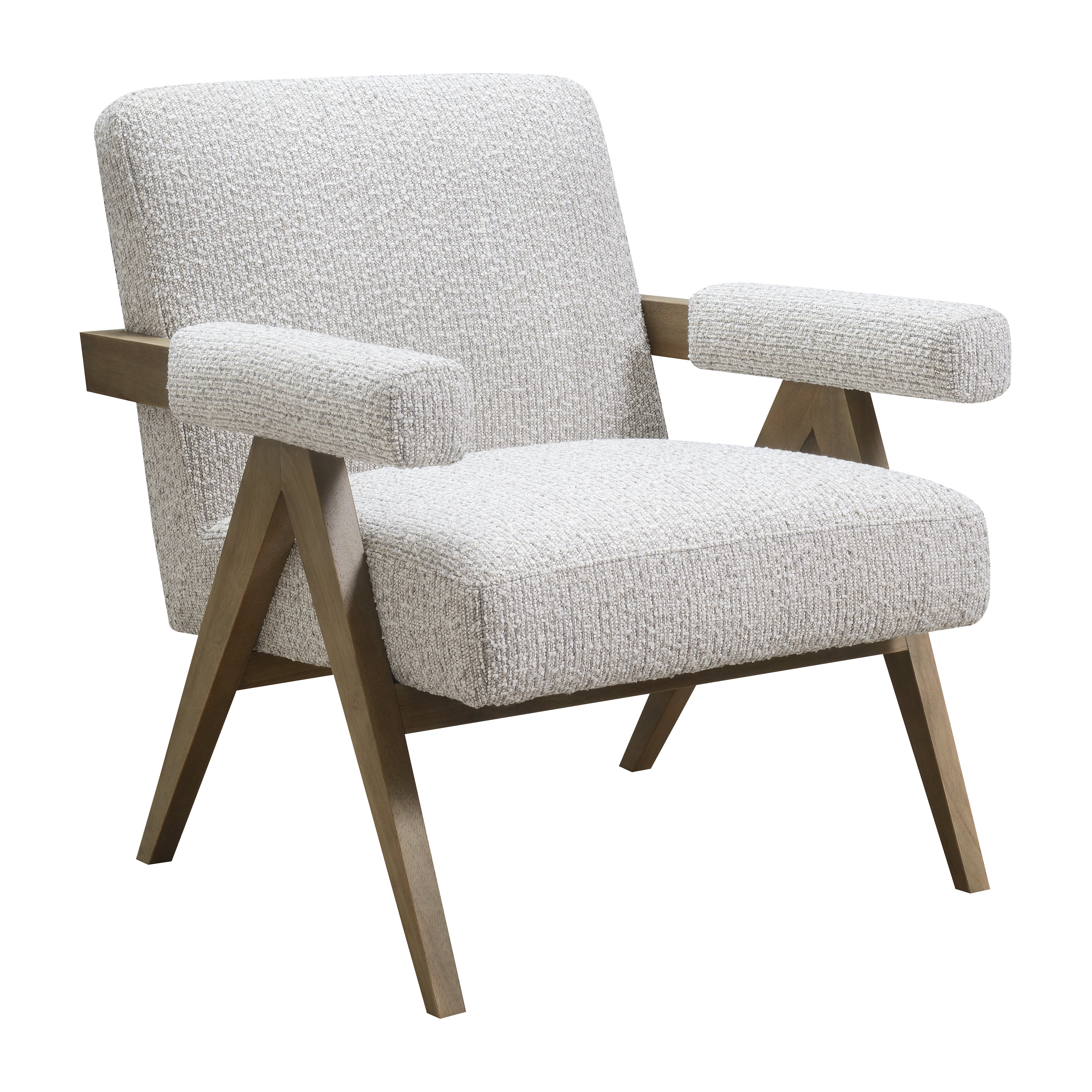 Wood, Scandinavian Accent Chair, Ivory