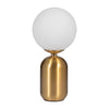 Glass/metal 15" Frosted Globe Table Lamp, Gold