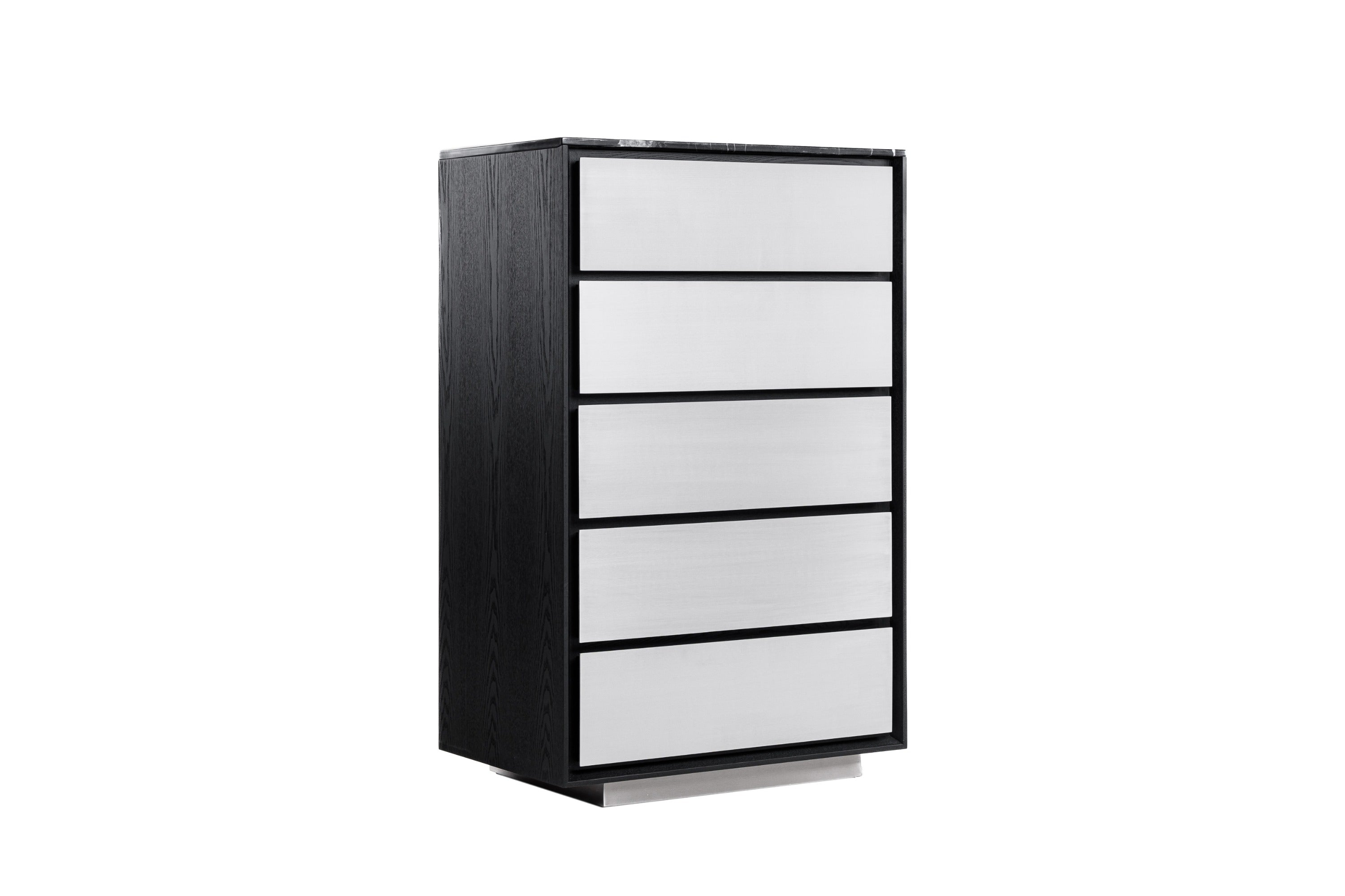 Modrest Concord - Modern Black Marble + Black Ash + Aluminum Chest