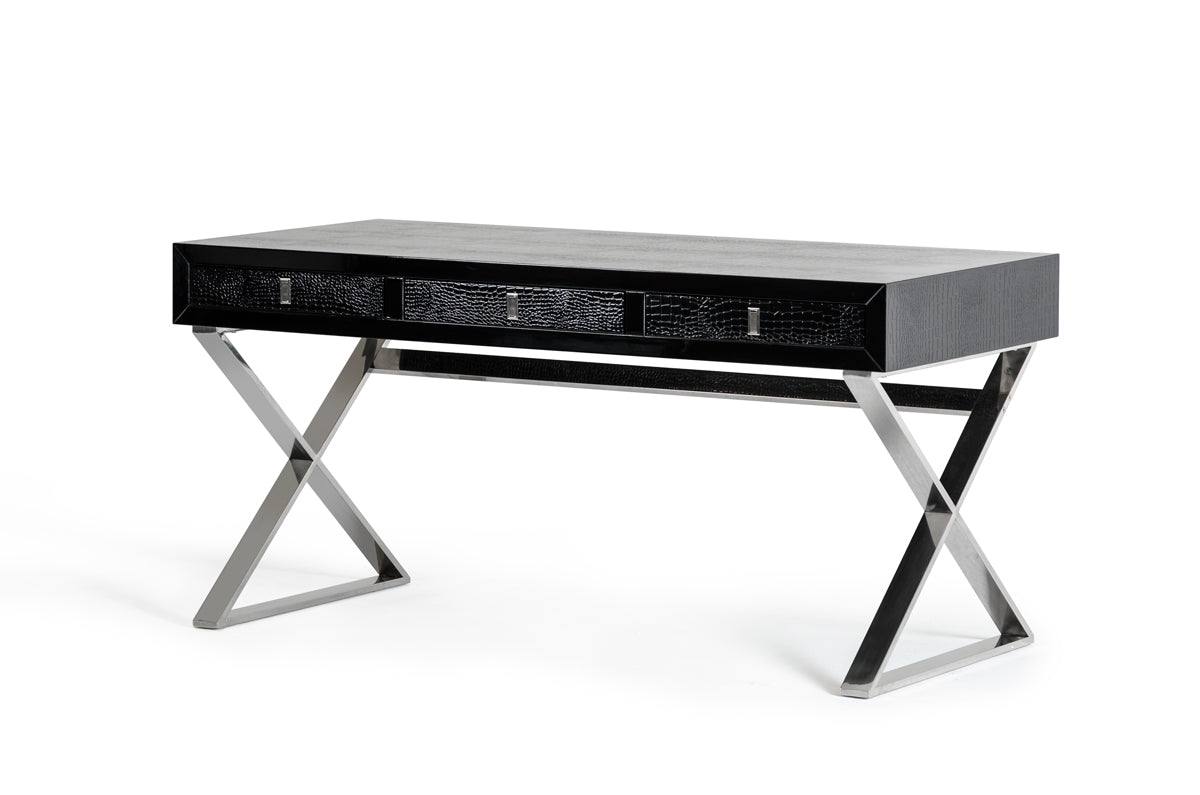 A&X Congress Transitional Black Crocodile Desk