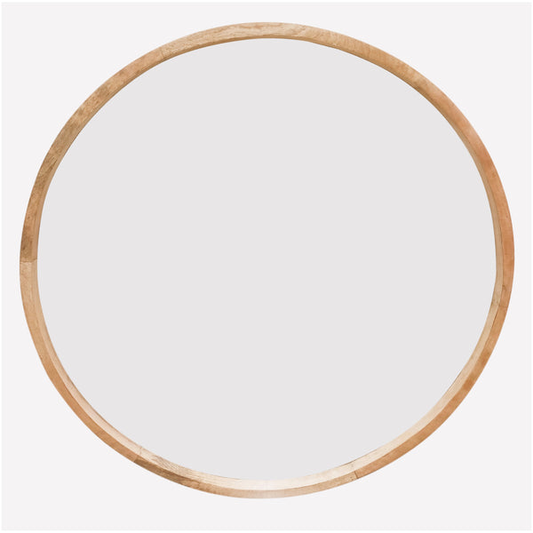 39" Round Mirror, Brown