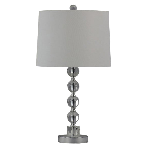 S/2 22" Crystal Table Lamp, Silver