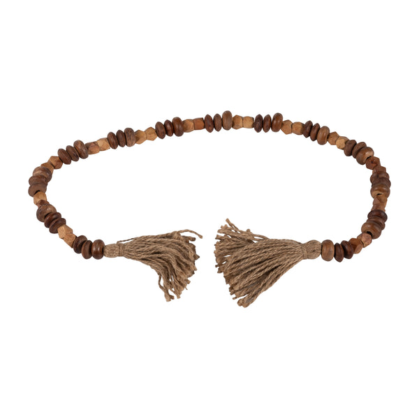 Wood, 33x.75 2-tone Bead Garland, Natural