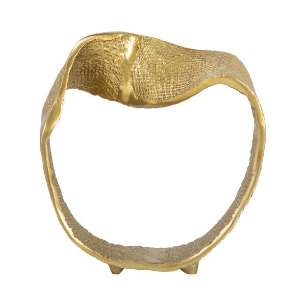 Metal, 10" Twisted Hammered Ring, Gold