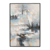 74x50 Framed Hand Painted Abstract Canvas, Ivory