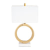 Metal 27"  Table Lamp, Gold/white