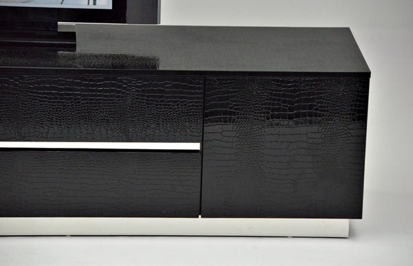 A&X Skyline Modern Black Crocodile Lacquer TV Unit