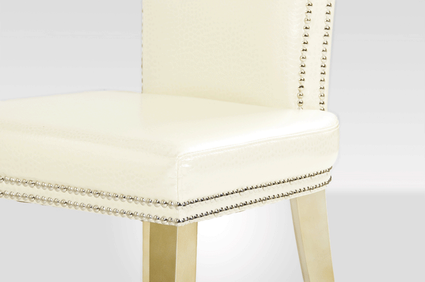 A&X Beatrice White Leather Dining Chair