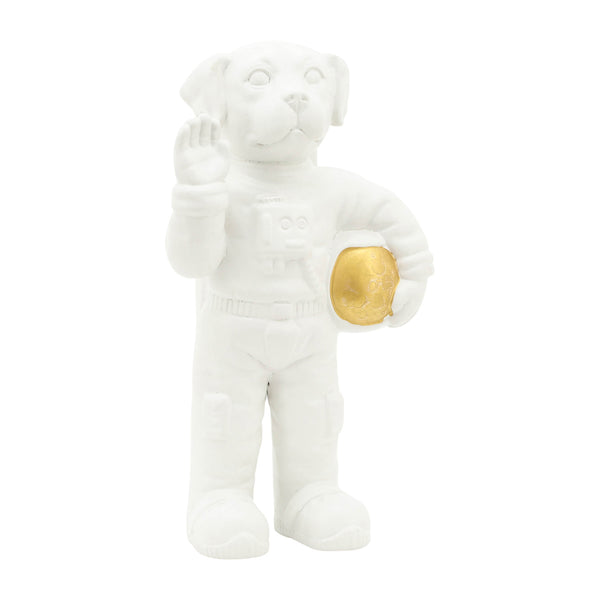 Cer,12",astrodog Deco,white/gold