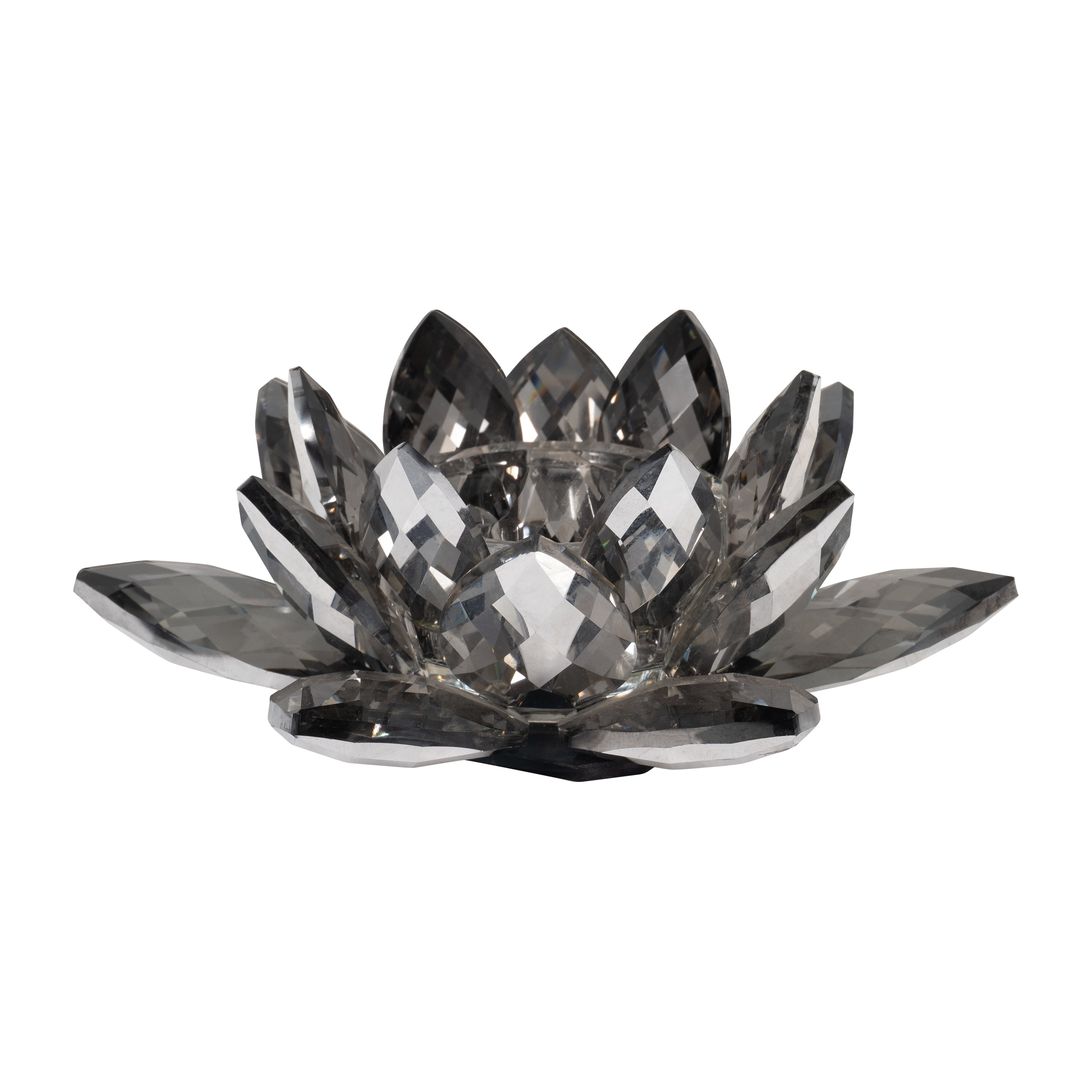 Black Crystal Lotus Votive Holder 8