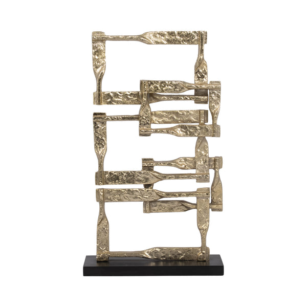 Metal, 17"h Stacking Squares, Gold