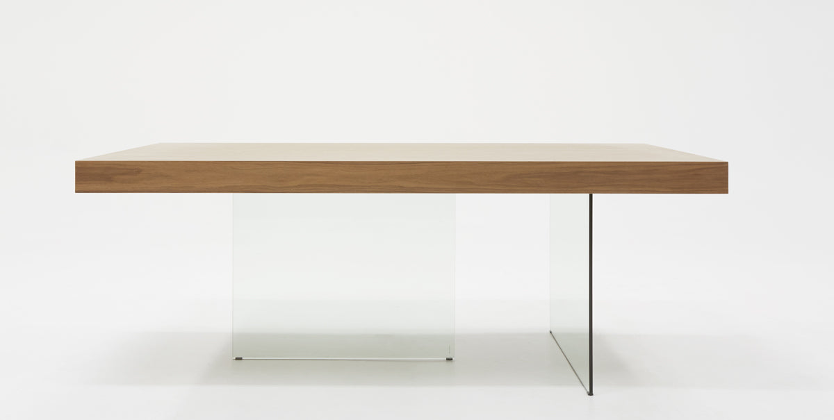 Modrest Encino Modern Walnut & Glass Dining Table