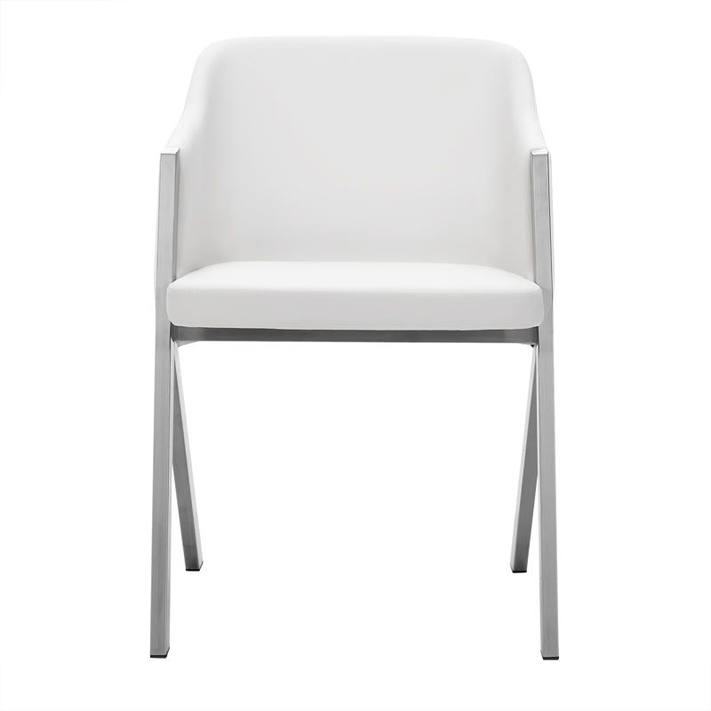 Modrest Darcy Modern White Leatherette Dining Chair (Set of 2)