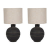 S/2 Ceramic 18" Table Lamp, Dk Gray