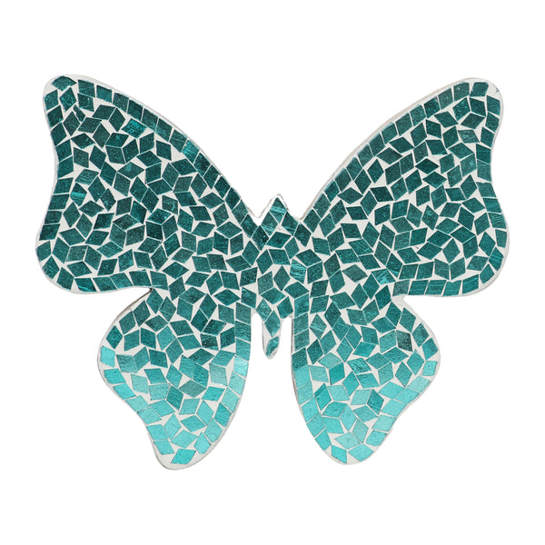 8" Mosaic Butterfly, Aqua