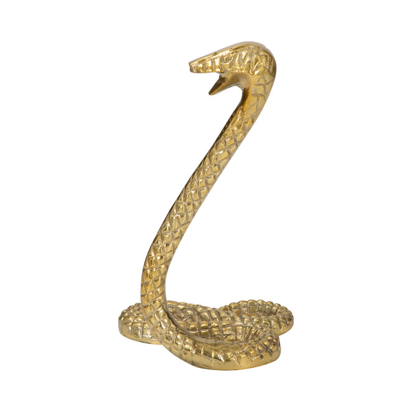 Metal 10"h Snake, Gold