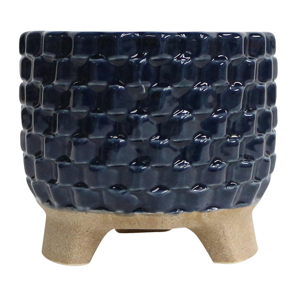 6" 13 Oz Ocean Mist Woven Candle, Navy